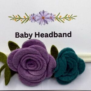 Purple and Teal Floral Baby Headband